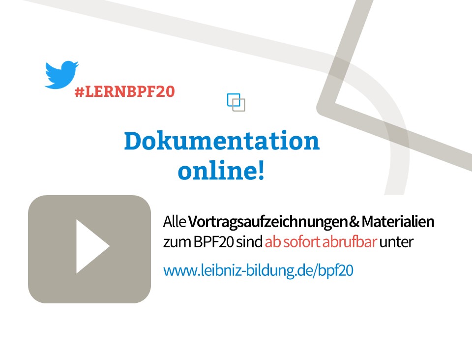 Ankündigung zu Aufzeichnungen des BPF20